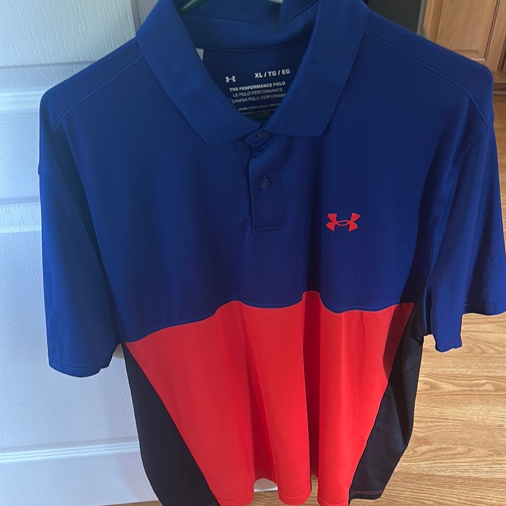 Under Armour Blue and Red Polo Shirt